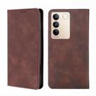For vivo S16 / S16 Pro Skin Feel Magnetic Horizontal Flip Leather Phone Case(Dark Brown) - 1
