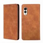 For Fujitsu Arrows N F-51C Skin Feel Magnetic Horizontal Flip Leather Phone Case(Light Brown) - 1