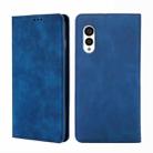 For Fujitsu Arrows N F-51C Skin Feel Magnetic Horizontal Flip Leather Phone Case(Blue) - 1