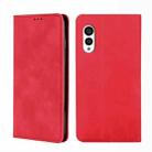 For Fujitsu Arrows N F-51C Skin Feel Magnetic Horizontal Flip Leather Phone Case(Red) - 1