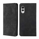 For Fujitsu Arrows N F-51C Skin Feel Magnetic Horizontal Flip Leather Phone Case(Black) - 1