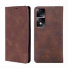 For Honor 80 GT Skin Feel Magnetic Horizontal Flip Leather Phone Case(Dark Brown) - 1