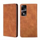 For Honor 80 GT Skin Feel Magnetic Horizontal Flip Leather Phone Case(Light Brown) - 1