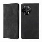 For OnePlus 11 Skin Feel Magnetic Horizontal Flip Leather Phone Case(Black) - 1