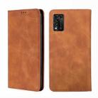 For ZTE Libero 5G III Skin Feel Magnetic Horizontal Flip Leather Phone Case(Light Brown) - 1
