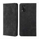 For ZTE Libero 5G III Skin Feel Magnetic Horizontal Flip Leather Phone Case(Black) - 1