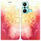 For Infinix Hot 20 Play Watercolor Pattern Flip Leather Phone Case(Spring Cherry) - 1