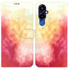 For Tecno Pova 4 Pro Watercolor Pattern Flip Leather Phone Case(Spring Cherry) - 1
