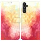 For Samsung Galaxy A34 5G Watercolor Pattern Flip Leather Phone Case(Spring Cherry) - 1