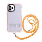 For iPhone 14 Plus 2 in 1 360 Invisible Holder Cross-body Rope Phone Case(Orange) - 1