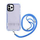 For iPhone 14 Plus 2 in 1 360 Invisible Holder Cross-body Rope Phone Case(Dark Blue) - 1