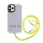 For iPhone 14 Plus 2 in 1 360 Invisible Holder Cross-body Rope Phone Case(Yellow) - 1