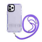 For iPhone 11 Pro Max 2 in 1 360 Invisible Holder Cross-body Rope Phone Case(Purple) - 1