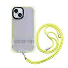 For iPhone 15 2 in 1 360 Invisible Holder Cross-body Rope Phone Case(Yellow) - 1