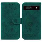 For Google Pixel 7a Butterfly Rose Embossed Leather Phone Case(Green) - 1