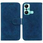 For Infinix Hot 20 Play Butterfly Rose Embossed Leather Phone Case(Blue) - 1