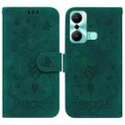 For Infinix Hot 20 Play Butterfly Rose Embossed Leather Phone Case(Green) - 1