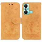 For Infinix Hot 20 Play Butterfly Rose Embossed Leather Phone Case(Yellow) - 1