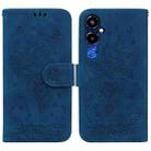 For Tecno Pova 4 Pro Butterfly Rose Embossed Leather Phone Case(Blue) - 1