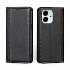For Honor 80 SE Grid Texture Magnetic Flip Leather Phone Case(Black) - 1