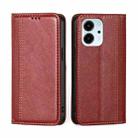 For Honor 80 SE Grid Texture Magnetic Flip Leather Phone Case(Red) - 1