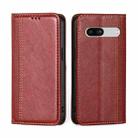 For Google Pixel 7a Grid Texture Magnetic Flip Leather Phone Case(Red) - 1