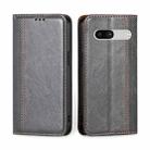 For Google Pixel 7a Grid Texture Magnetic Flip Leather Phone Case(Grey) - 1