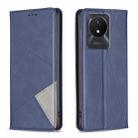 For vivo Y02 4G Prismatic Invisible Magnetic Leather Phone Case(Blue) - 1