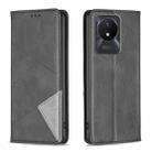 For vivo Y02 4G Prismatic Invisible Magnetic Leather Phone Case(Black) - 1