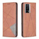 For Xiaomi Redmi K60 / K60 Pro Prismatic Invisible Magnetic Leather Phone Case(Brown) - 1