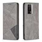 For Xiaomi Redmi K60 / K60 Pro Prismatic Invisible Magnetic Leather Phone Case(Grey) - 1