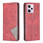 For Xiaomi Redmi Note 12 Pro+ Global Prismatic Invisible Magnetic Leather Phone Case(Red) - 1