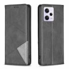 For Xiaomi Redmi Note 12 Pro 5G Global Prismatic Invisible Magnetic Leather Phone Case(Black) - 1