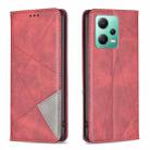 For Xiaomi Redmi Note 12 Global Prismatic Invisible Magnetic Leather Phone Case(Red) - 1