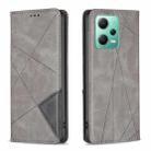 For Xiaomi Redmi Note 12 Global Prismatic Invisible Magnetic Leather Phone Case(Grey) - 1