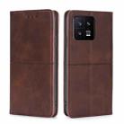 For Xiaomi 13 Cow Texture Magnetic Horizontal Flip Leather Phone Case(Dark Brown) - 1