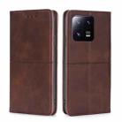 For Xiaomi 13 Pro Cow Texture Magnetic Horizontal Flip Leather Phone Case(Dark Brown) - 1