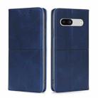 For Google Pixel 7a Cow Texture Magnetic Horizontal Flip Leather Phone Case(Blue) - 1