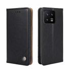 For Xiaomi 13 Non-Magnetic Retro Texture Flip Leather Phone Case(Black) - 1