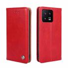 For Xiaomi 13 Non-Magnetic Retro Texture Flip Leather Phone Case(Red) - 1