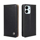 For Honor 80 SE Non-Magnetic Retro Texture Flip Leather Phone Case(Black) - 1