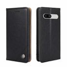 For Google Pixel 7a Non-Magnetic Retro Texture Flip Leather Phone Case(Black) - 1