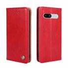 For Google Pixel 7a Non-Magnetic Retro Texture Flip Leather Phone Case(Red) - 1