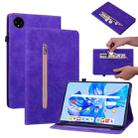 For Huawei MatePad Pro 11 2022 Skin Feel Solid Color Zipper Leather Tablet Case(Purple) - 1