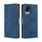 For TCL 405 / 406 / 408 Skin Feel Crocodile Magnetic Clasp Leather Phone Case(Blue) - 1