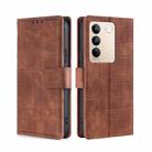 For vivo S16 / S16 Pro Skin Feel Crocodile Magnetic Clasp Leather Phone Case(Brown) - 1