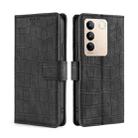 For vivo S16 / S16 Pro Skin Feel Crocodile Magnetic Clasp Leather Phone Case(Black) - 1