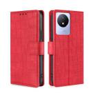 For vivo Y02 4G Skin Feel Crocodile Magnetic Clasp Leather Phone Case(Red) - 1