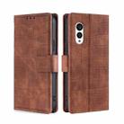 For Fujitsu Arrows N F-51C Skin Feel Crocodile Magnetic Clasp Leather Phone Case(Brown) - 1