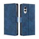 For Fujitsu Arrows N F-51C Skin Feel Crocodile Magnetic Clasp Leather Phone Case(Blue) - 1